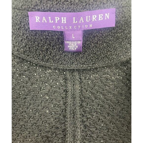 Ralph Lauren Purple Label Runway Blazer Gold Beaded Silk Knit Evening Jacket L - Picture 12 of 16